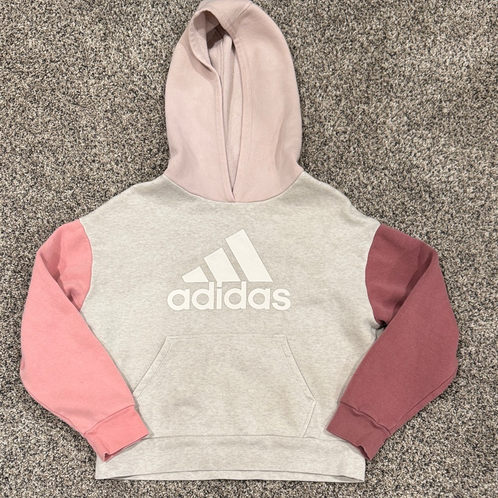 Adidas Kids' Hoodie in Pink and Gray